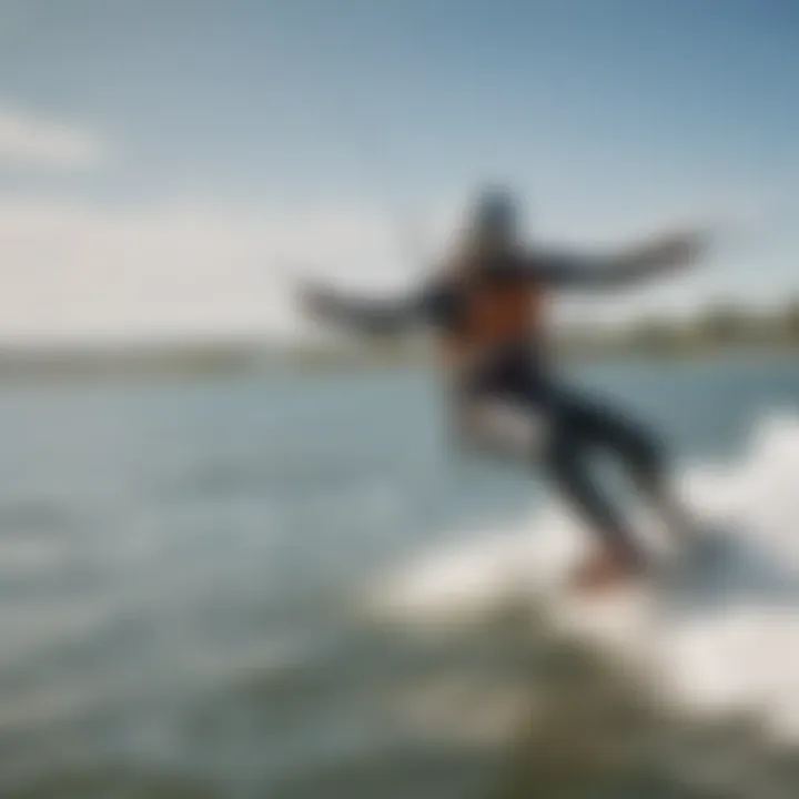 A stunning view of kiteboarders gliding over the clear waters of Greenwich Bay