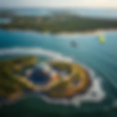 Aerial view of Harbor Island's kiteboarding location
