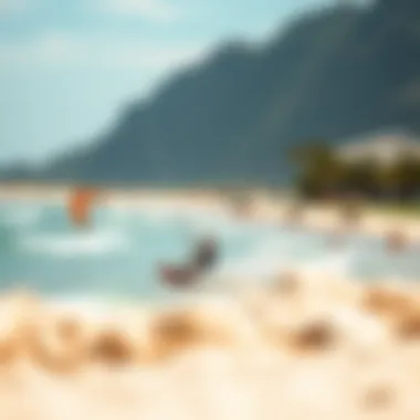 Kiteboarding action on the beach near the hotel