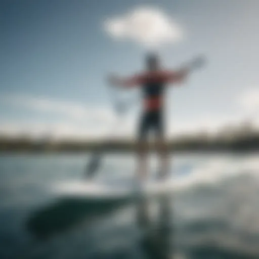 Hydrofoil paddleboard gliding over water