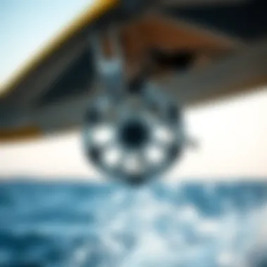 Detailed View of Hydrofoil Mechanics Close-up of hydrofoil mechanism