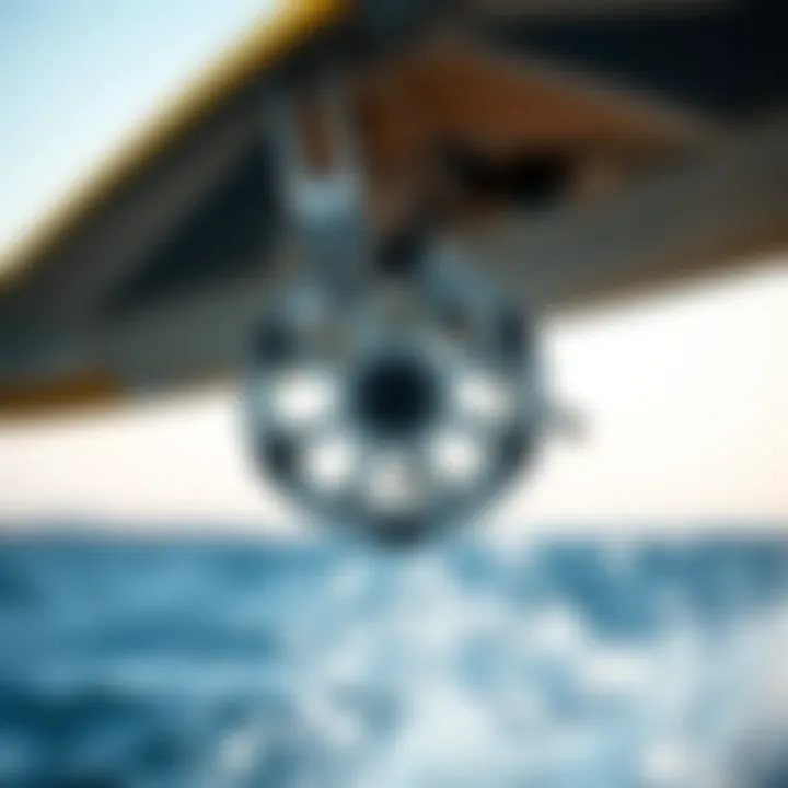 Detailed View of Hydrofoil Mechanics Close-up of hydrofoil mechanism