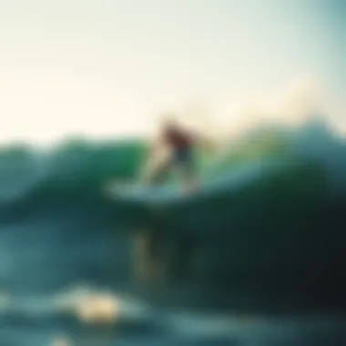 Mastering Waves with Hydrofoil Surfing Surfer navigating waves on a hydrofoil