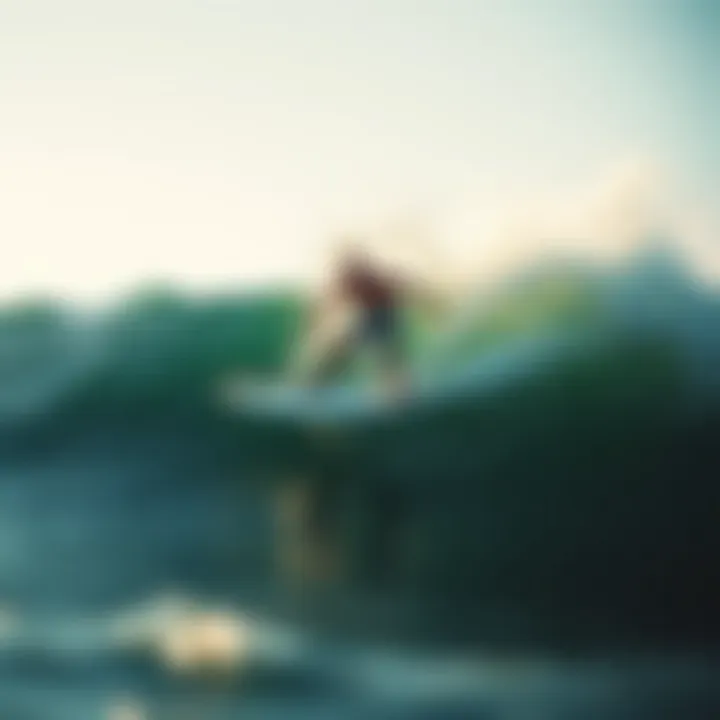 Mastering Waves with Hydrofoil Surfing Surfer navigating waves on a hydrofoil