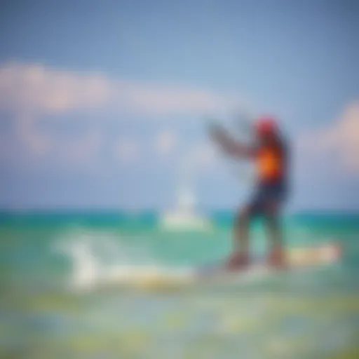 Kiteboarding Thrills in Jambiani Vibrant kiteboarding action in Jambiani