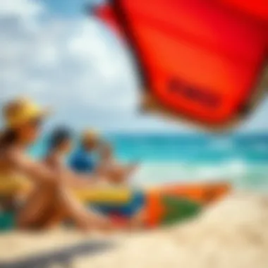 Local culture and community enjoying kite surfing together