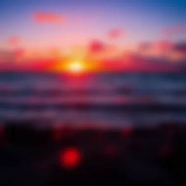 A peaceful sunset view over a kite surfing spot in Maui