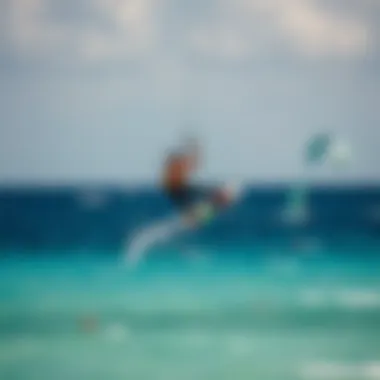 Kiteboarding Adventure in Playa del Carmen Kiteboarder soaring above turquoise waters