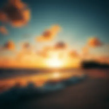 Sunset Serenity at Kitesurfing Beaches Breathtaking sunset over a kitesurfing beach