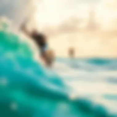 Riding the Waves in Tropical Bliss Kitesurfers riding the waves in a tropical paradise