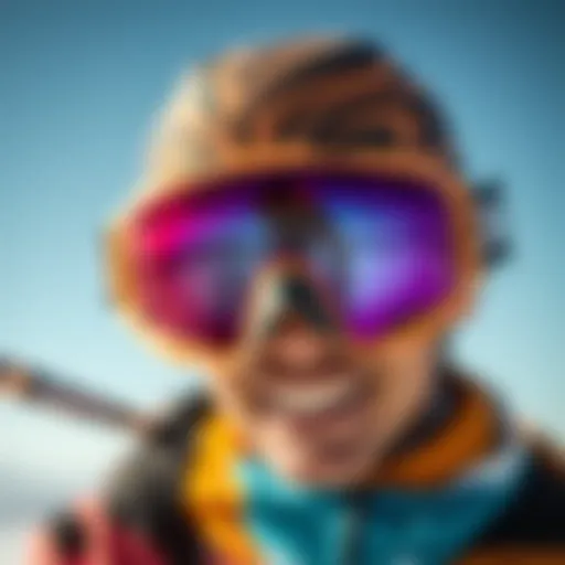 Close-up view of Kurtis surf goggles showcasing innovative lens technology