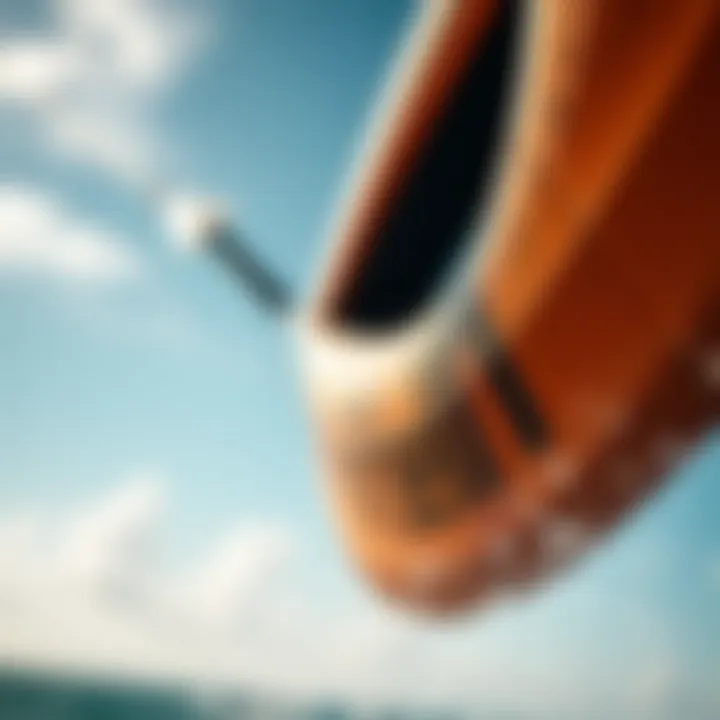 Close-up of the innovative design features of a large kite