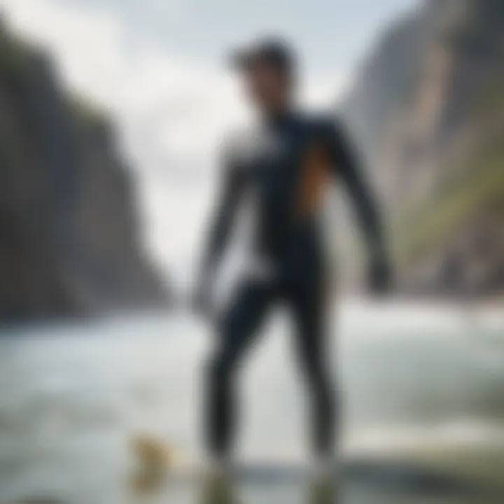 Detailed illustration of the construction features of a Patagonia wetsuit