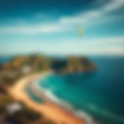 Aerial view of Mokuleia Beach showcasing its kiteboarding potential.