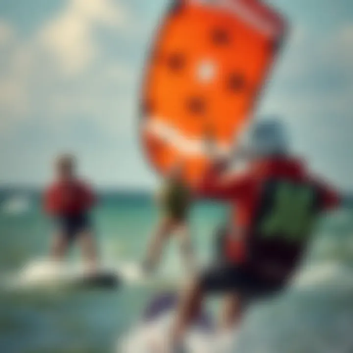 Kiteboarding lessons in action at the center
