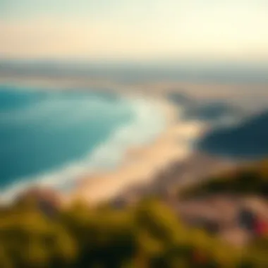 Breathtaking kite surfing destination with scenic backdrop