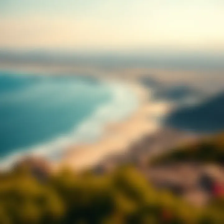 Breathtaking kite surfing destination with scenic backdrop