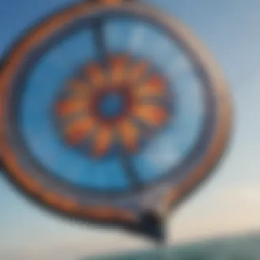 Close-up view of the intricate design and technology of an ozone kite.