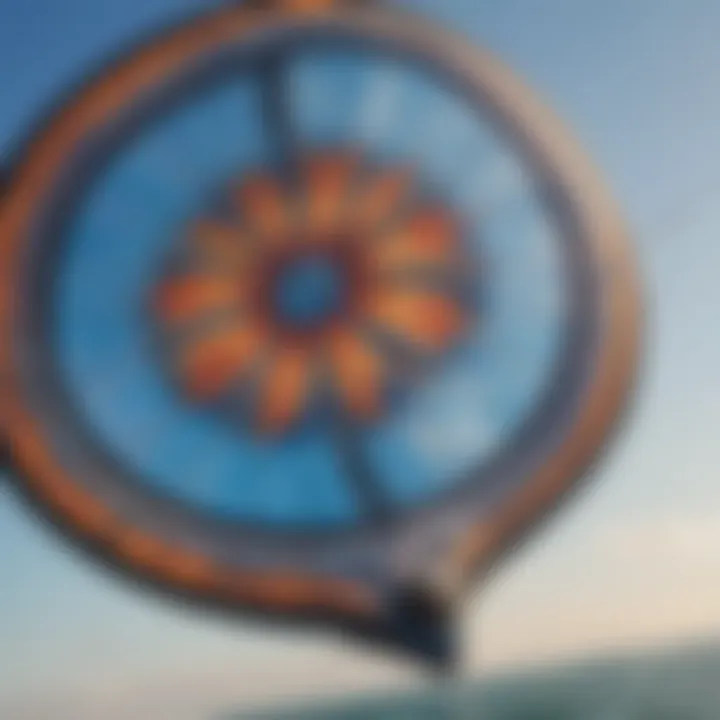 Close-up view of the intricate design and technology of an ozone kite.