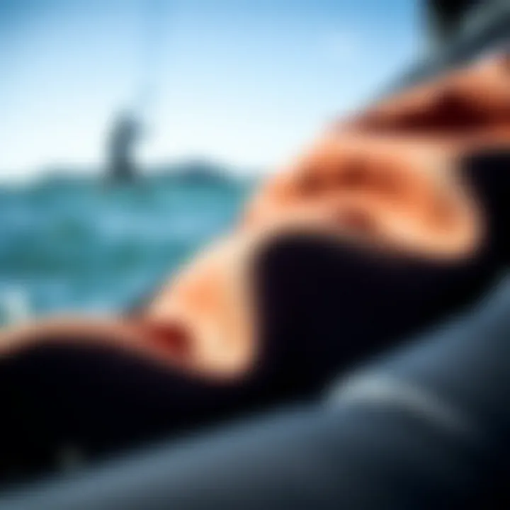 Close-up of sustainable materials used in Patagonia wetsuits