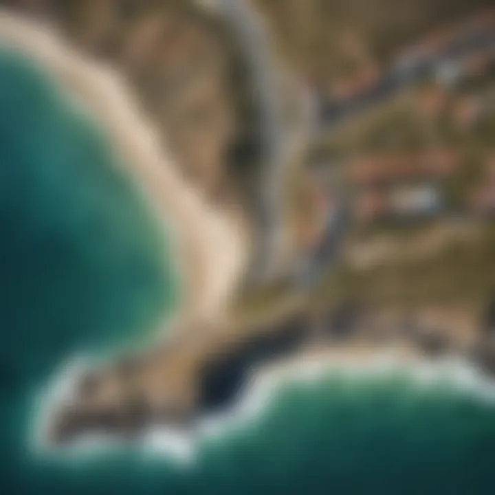 Aerial view of the scenic coastline of Punta Conejo