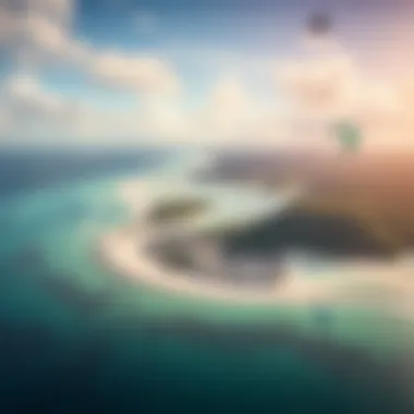 Aerial Perspective on Saipan's Kiteboarding Hotspots Aerial view of top kiteboarding spots in Saipan