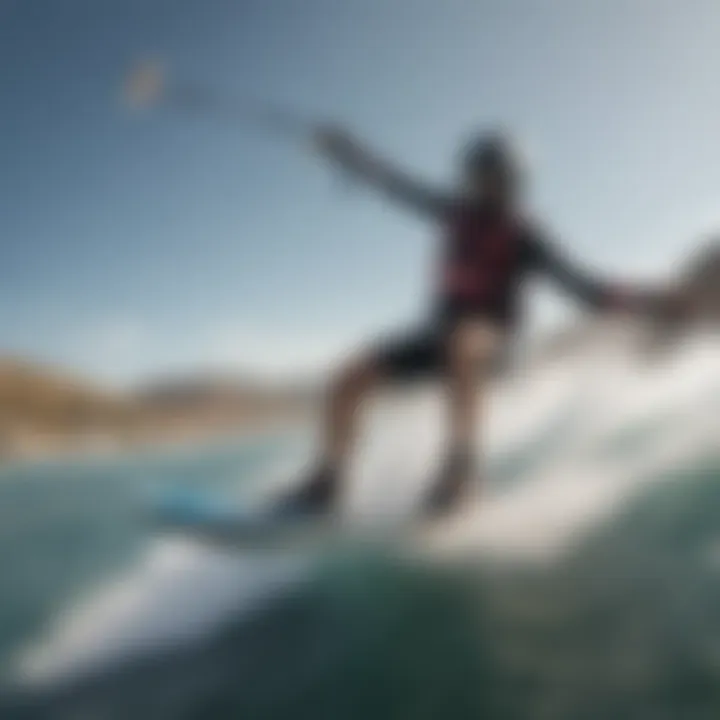 Kiteboarders enjoying the windswept waters of Sant'Antioco, highlighting its adventure sports potential.