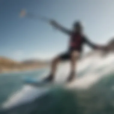 Kiteboarding Thrills in Sant'Antioco Kiteboarders enjoying the windswept waters of Sant'Antioco, highlighting its adventure sports potential.