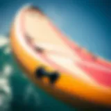 Detailed view of a kite surfing board showcasing its quality and design