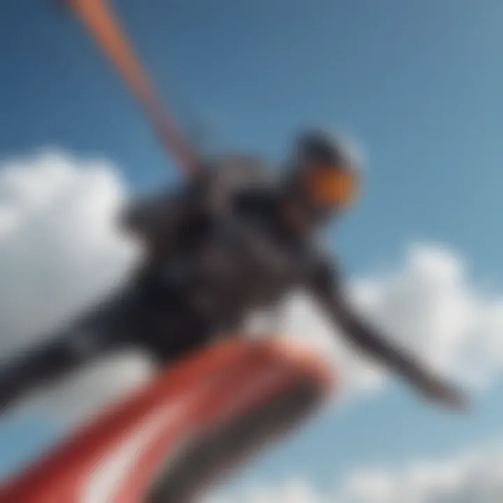 Close-up of specialized equipment used in sky surfing