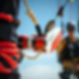 Close-up of innovative kiteboarding gear
