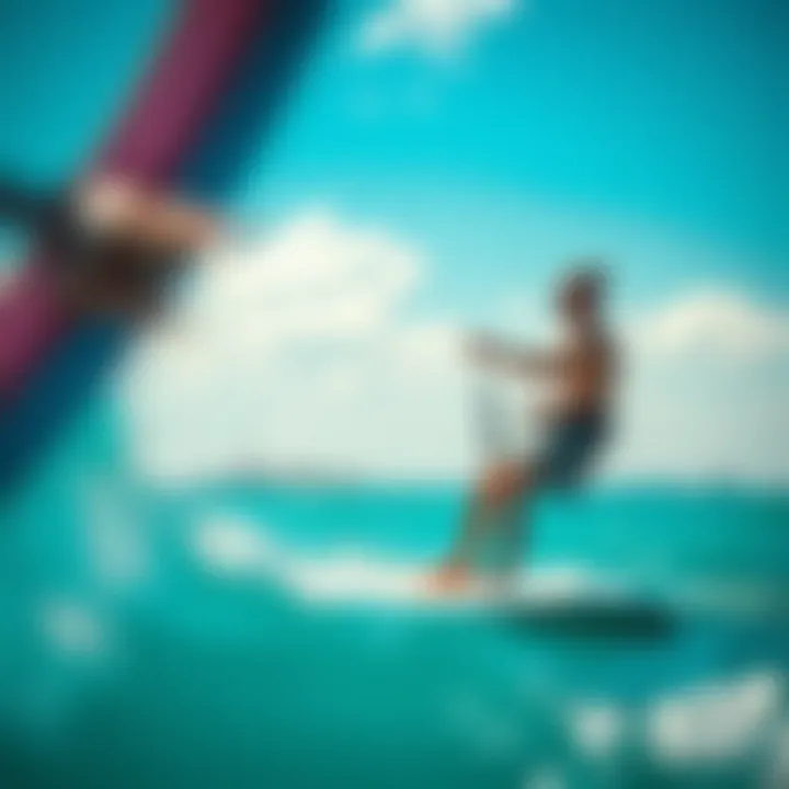 An experienced windsurfer demonstrating techniques on a Starboard inflatable board.