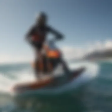 Navigating with Precision: Starboard Wing Foils Rider navigating with starboard orientation
