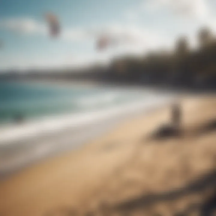 A group of kiteboarders enjoying a community event at the beach