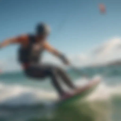 A vibrant kiteboarding scene capturing the thrill of the sport