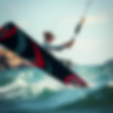 Dynamic Maneuvers with Wind Foils Kiteboarder using a wind foil in action