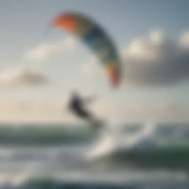 A group of kite surfing enthusiasts engaged in a training session, demonstrating techniques and camaraderie.