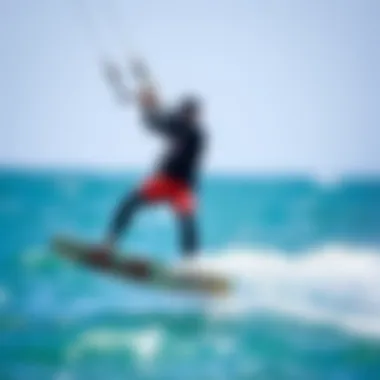 Kiteboarding Performance in Wetsuit 54 Kiteboarder in action wearing a high-performance wetsuit