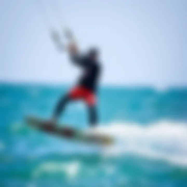 Kiteboarding Performance in Wetsuit 54 Kiteboarder in action wearing a high-performance wetsuit