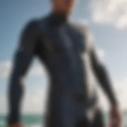 Detailed view of wetsuit material showcasing flexibility and durability