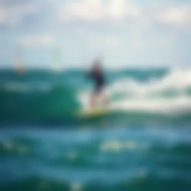 Kiteboarding Thrills with Hydro Surfboard Kiteboarding with hydro surfboard on waves