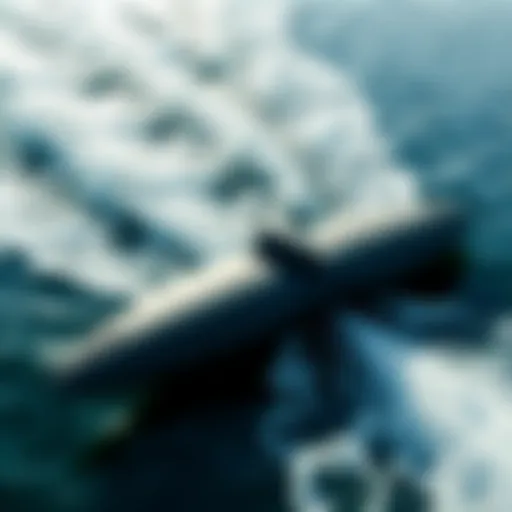 A sleek hydrofoil gliding over water, showcasing innovative design