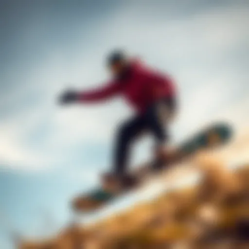 Rider in Motion: The Thrill of Mountainboard Kiting Mountainboard kiting action showcasing a rider in motion