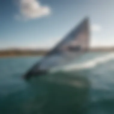 Sleek Design of Kite Foil Wing A sleek kite foil wing soaring above the water