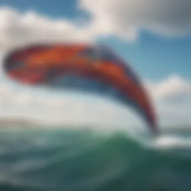 Close-up of advanced kite foil wing technology