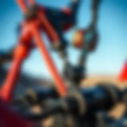 Detail view of slingshot components