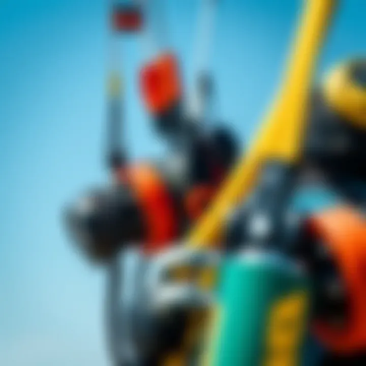 A detailed view of mini boom gear and equipment