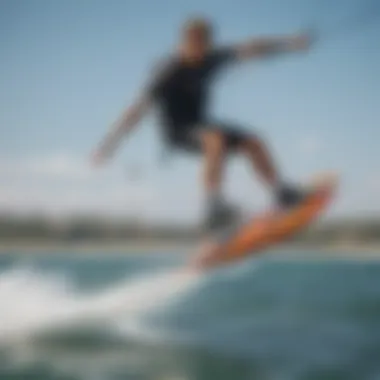 A kiteboarder showcasing agility on a mini hydrofoil