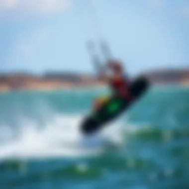 Mastering the North Carve Technique A kiteboarder executing the North Carve maneuver, demonstrating agility and control on the water.