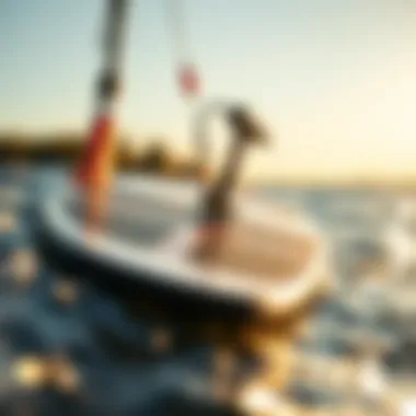 Close-up of a powered foil board emphasizing advanced technology and design